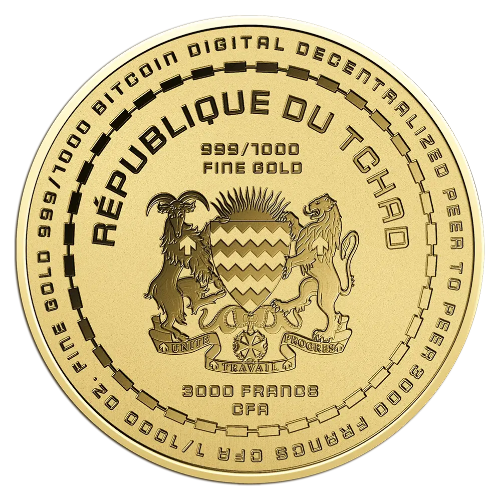 Bitcoin | 24 karaat Gouden Munt in cassette | Munt-Online.be